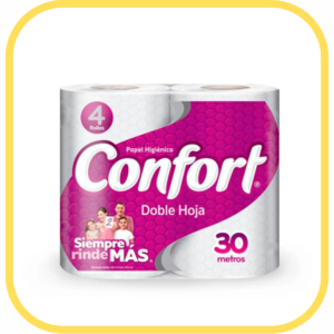 Papel Confort Doble Hoja (4 rollos)